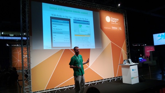 Michael Meeks talking about the recent addition of an iOS remote for LibreOffice Impress at Campus Party: Europe